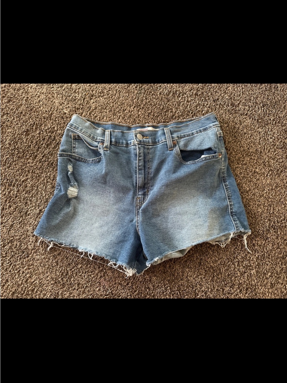 Signature by Levi Strauss Light Blue Distressed Jean Shorts